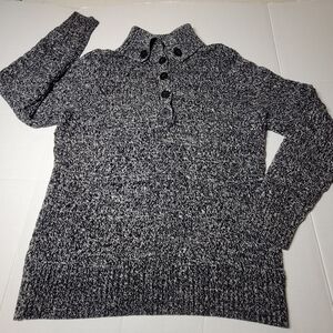 Liz Claiborne Black and White Cowl Neck Sweater